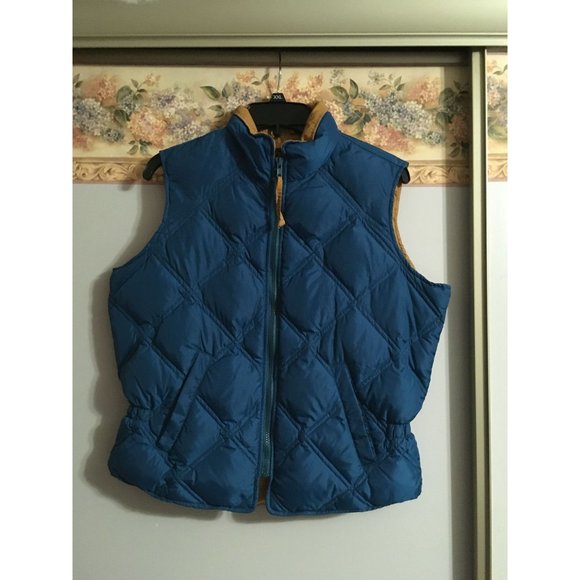 Eddie Bauer Medium Teal Quilted Goose Down Outdoor Casual Vest - Picture 1 of 4